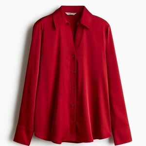 H&M Vibrant Red Button Down Shirt